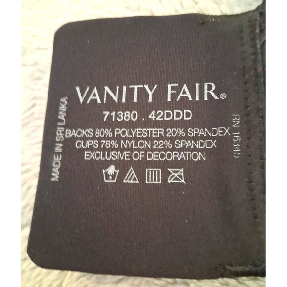 Vanity Fair 71380 Black Side Smoothing Back Full Figure Wirefree Bra 42DDD - Picture 5 of 5